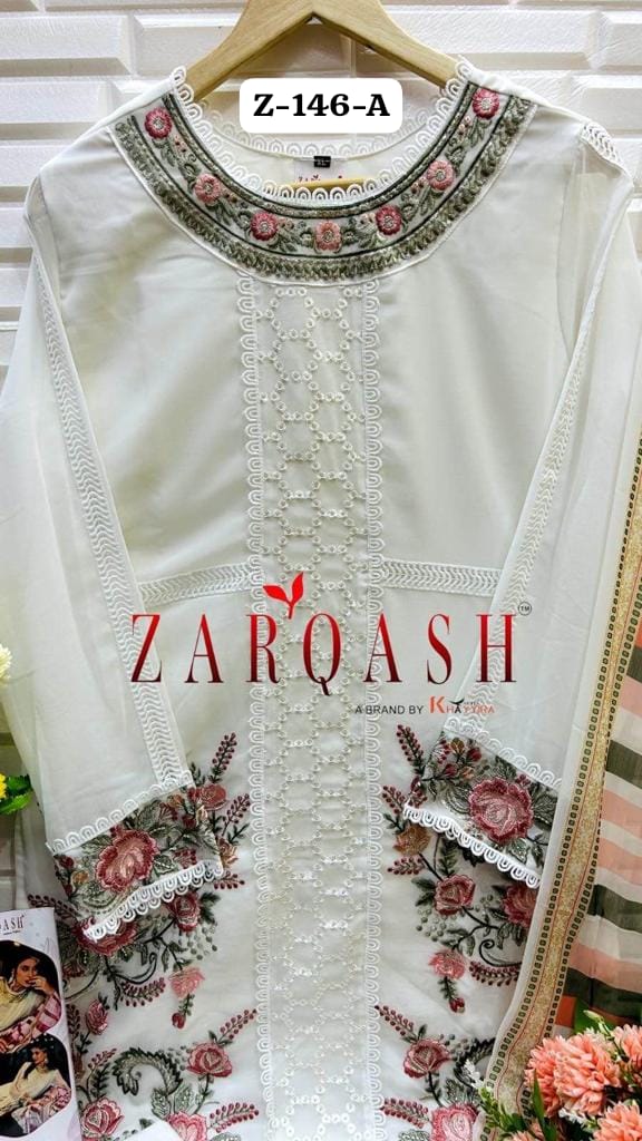 Z 146 A To C By Zarqash Georgette Pakistani Salwar Suits Wholesalers In Delhi
